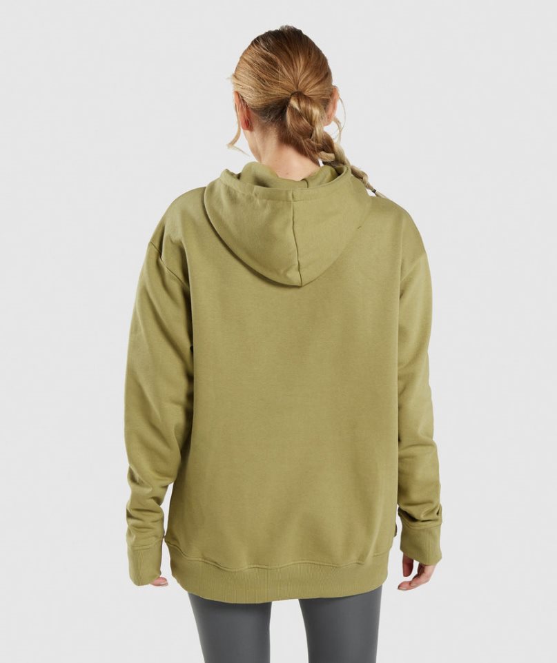 Women's Gymshark Training Oversized Hoodie Olive | CA 651N87